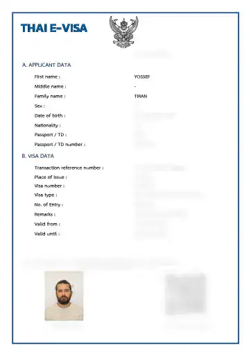 ויזה DTV לתאילנד תמונה להמחשה