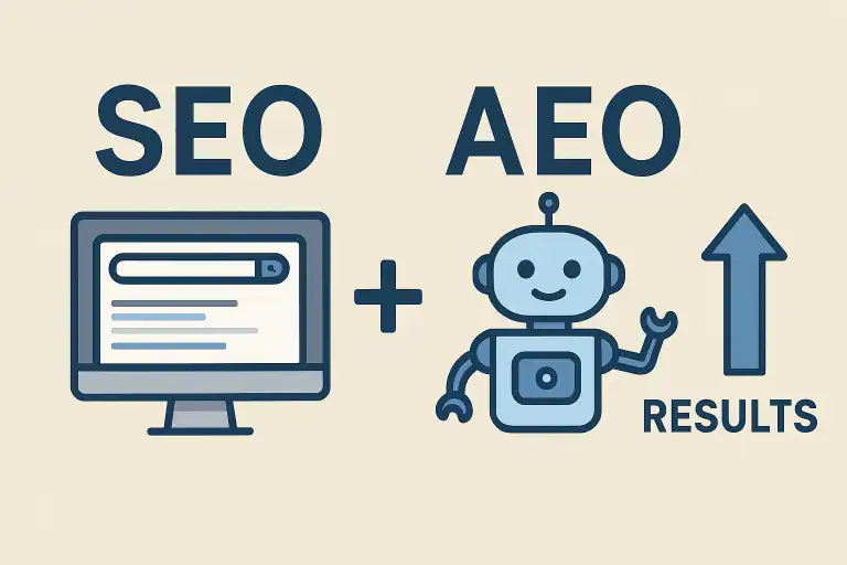קידום SEO יחד עם AEO יוצר שילוב קדוש שמביא תוצאות